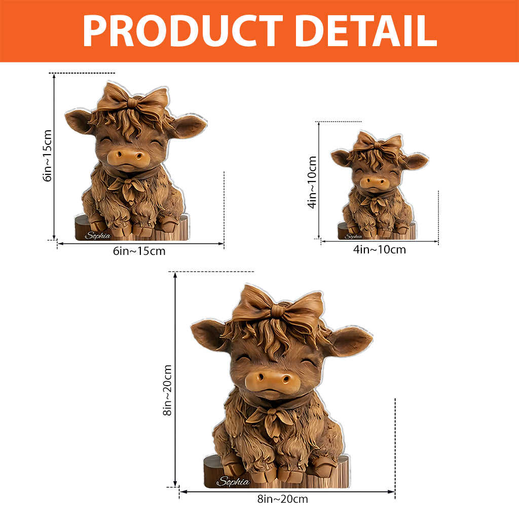 Cute Highland Cow - Personalized Highland Cow Custom Shaped Acrylic Plaque