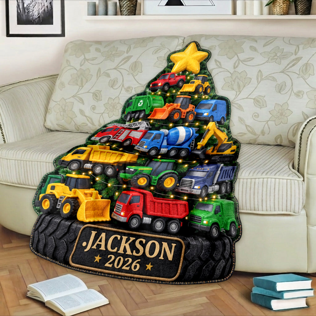 Machines And Vehicles - Personalized Kid Shaped Fleece Blanket