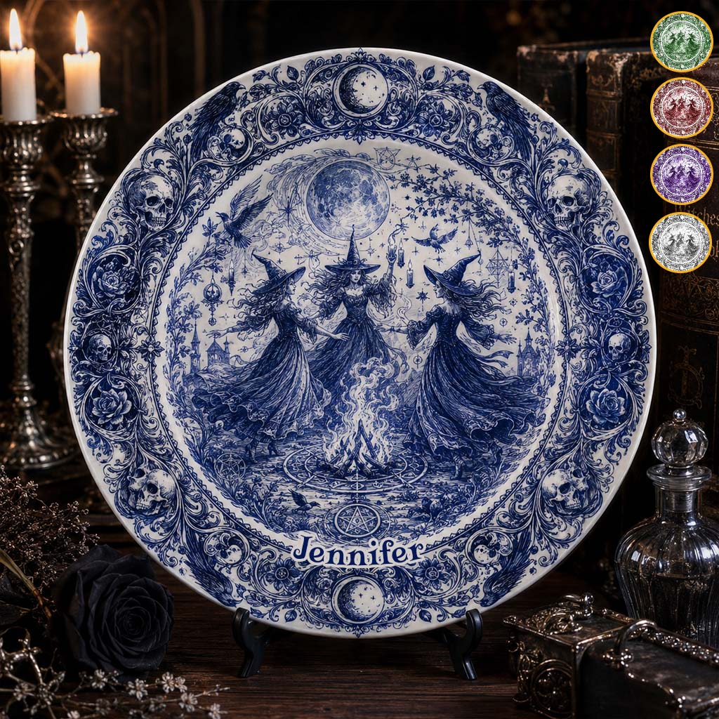 Beautiful Witch - Personalized Witch Ceramic Round Plate