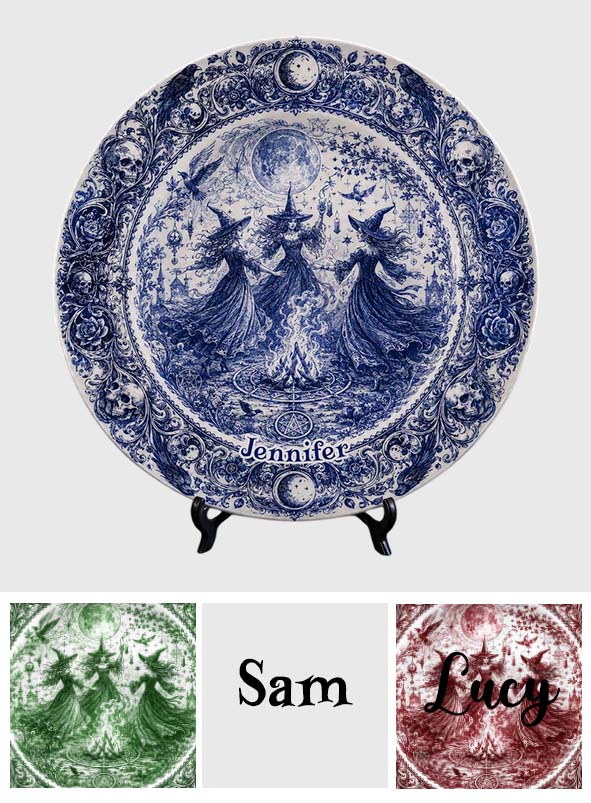 Beautiful Witch - Personalized Witch Ceramic Round Plate