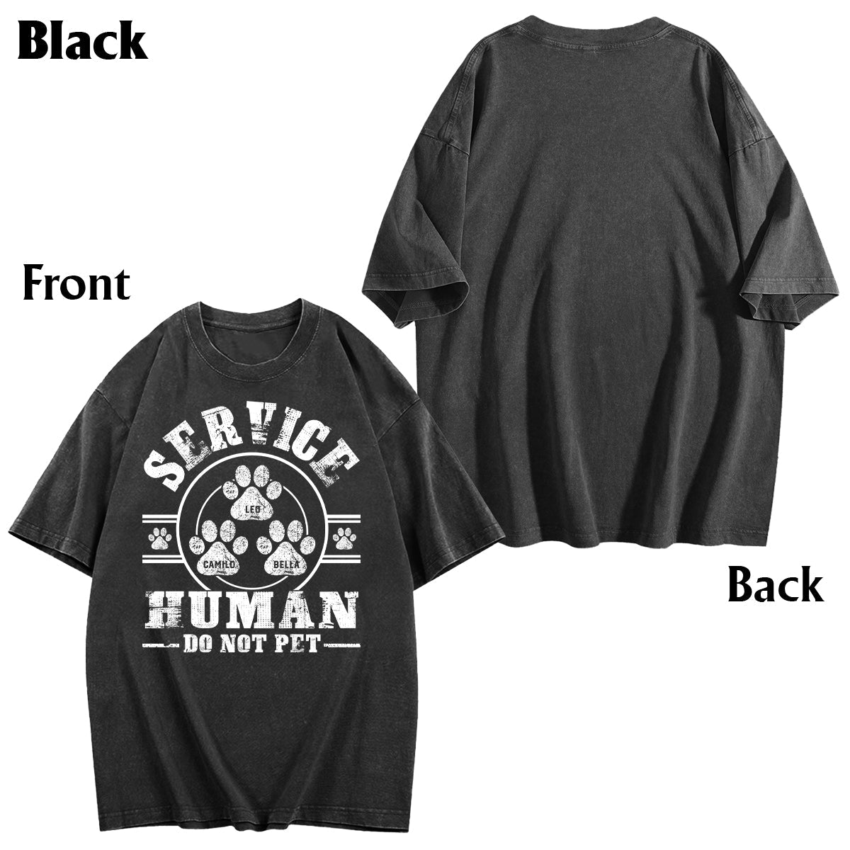 Service Human Do Not Pet - Personalized Dog Wash T-Shirt