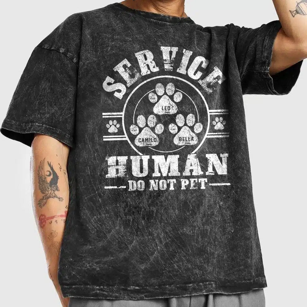 Service Human Do Not Pet - Personalized Dog Wash T-Shirt