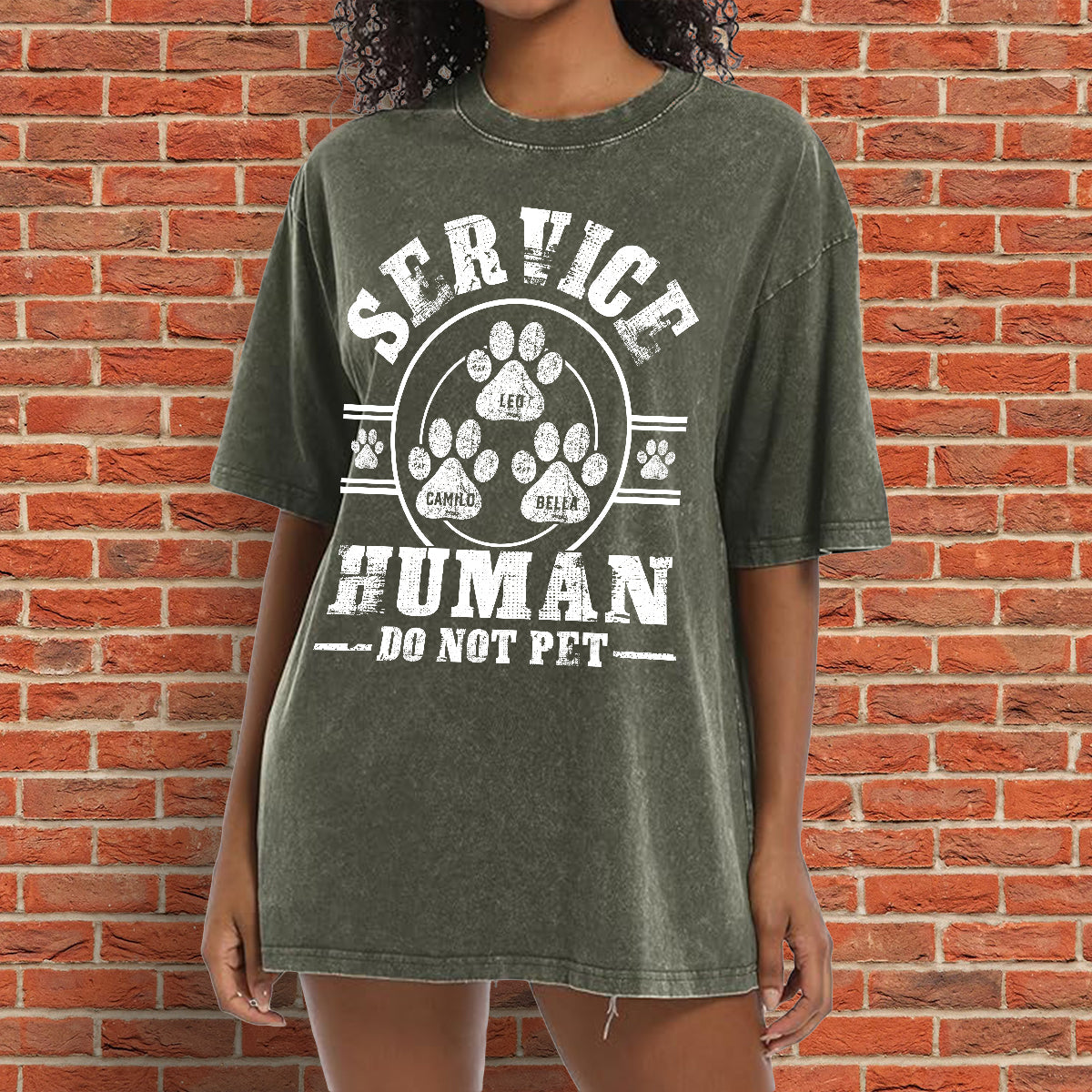 Service Human Do Not Pet - Personalized Dog Wash T-Shirt