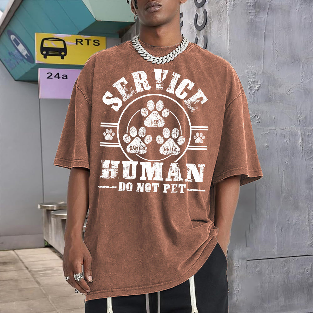 Service Human Do Not Pet - Personalized Dog Wash T-Shirt