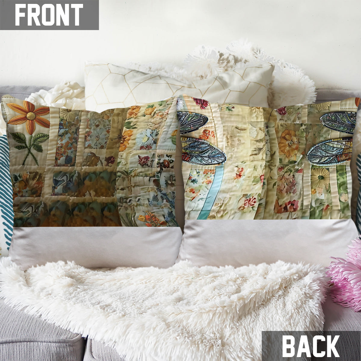 Adorable Dragonfly - Personalized Dragonfly Throw Pillow