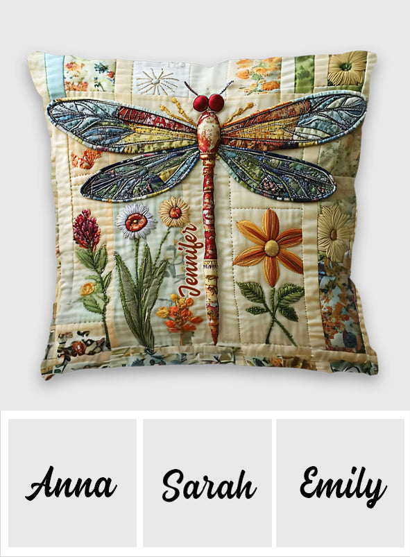 Adorable Dragonfly - Personalized Dragonfly Throw Pillow