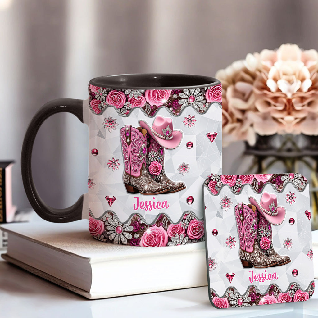 Cowgirl Boots - Personalized Cowgirl Accent Mug