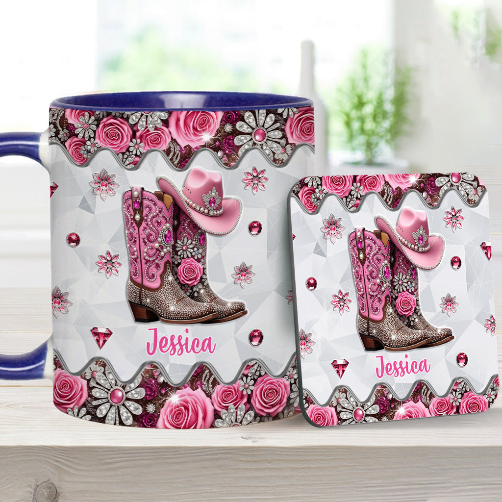 Cowgirl Boots - Personalized Cowgirl Accent Mug