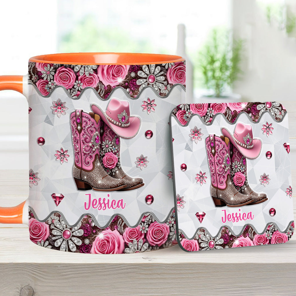 Cowgirl Boots - Personalized Cowgirl Accent Mug
