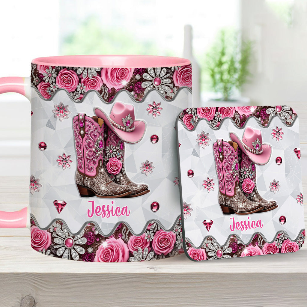 Cowgirl Boots - Personalized Cowgirl Accent Mug