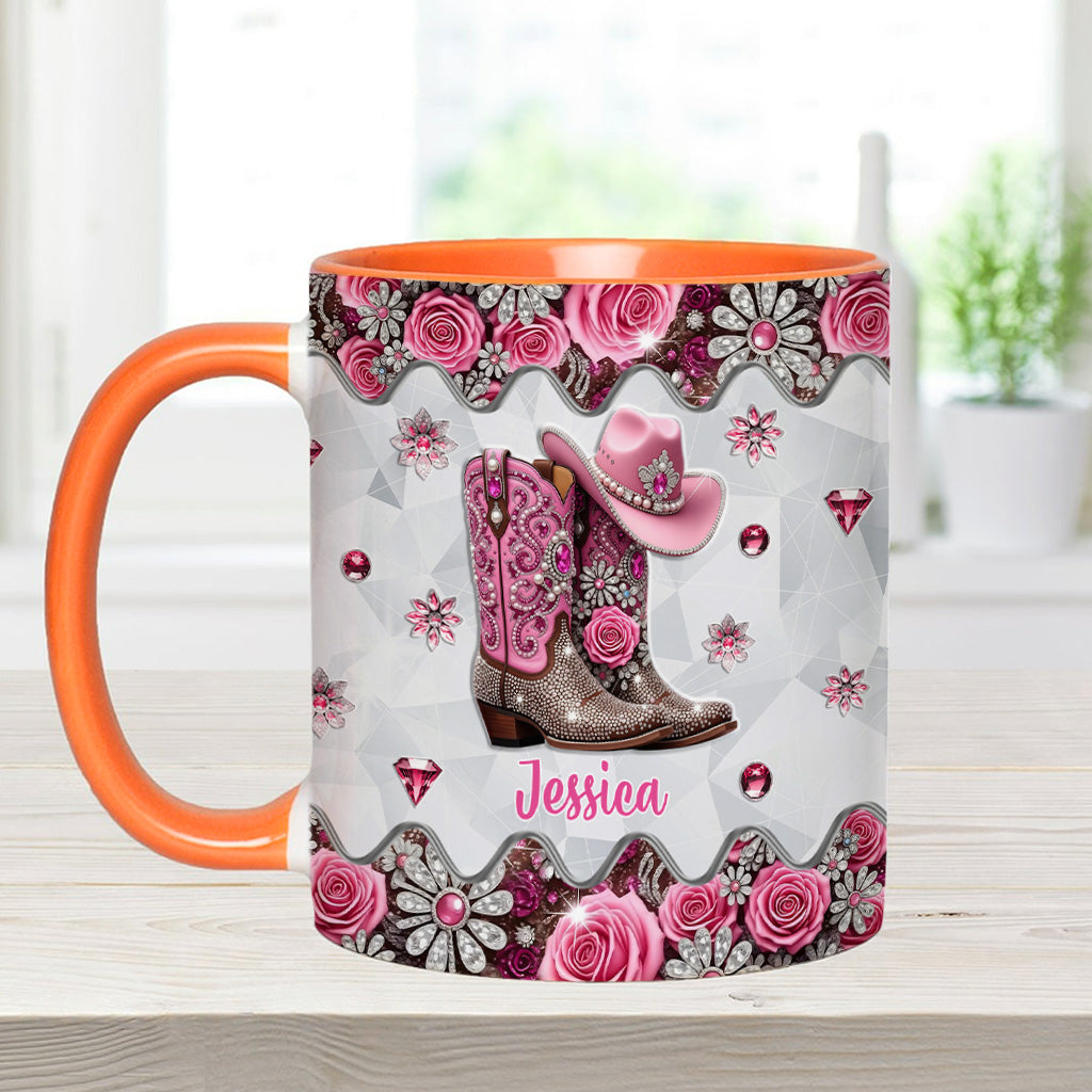 Cowgirl Boots - Personalized Cowgirl Accent Mug