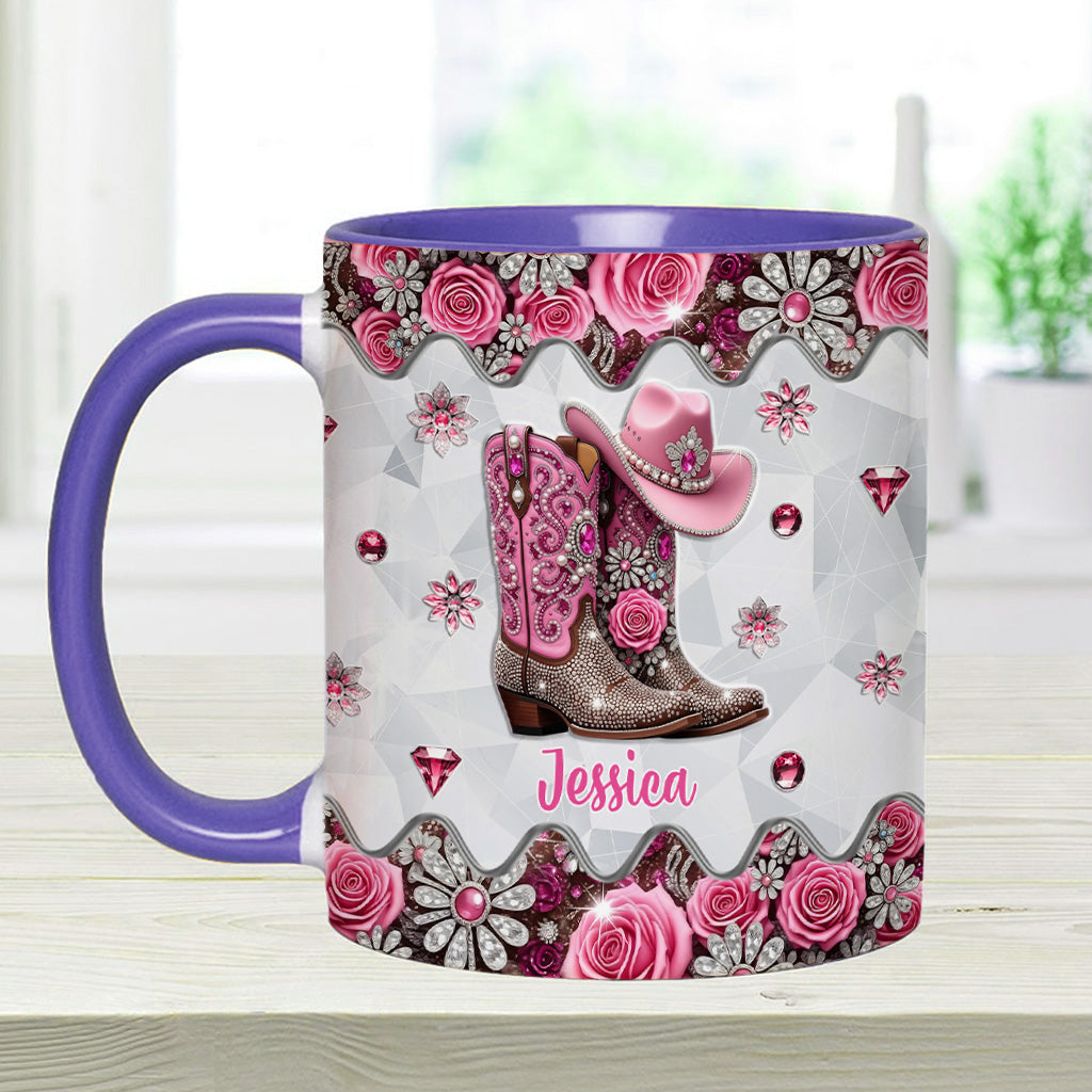 Cowgirl Boots - Personalized Cowgirl Accent Mug