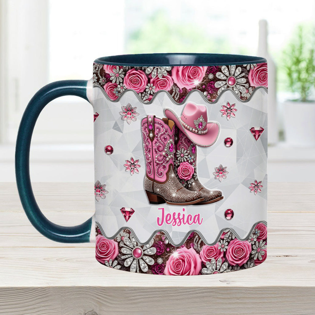 Cowgirl Boots - Personalized Cowgirl Accent Mug