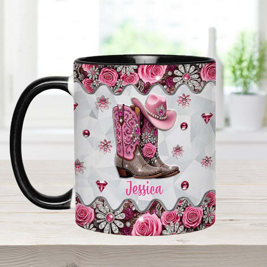 Cowgirl Boots - Personalized Cowgirl Accent Mug
