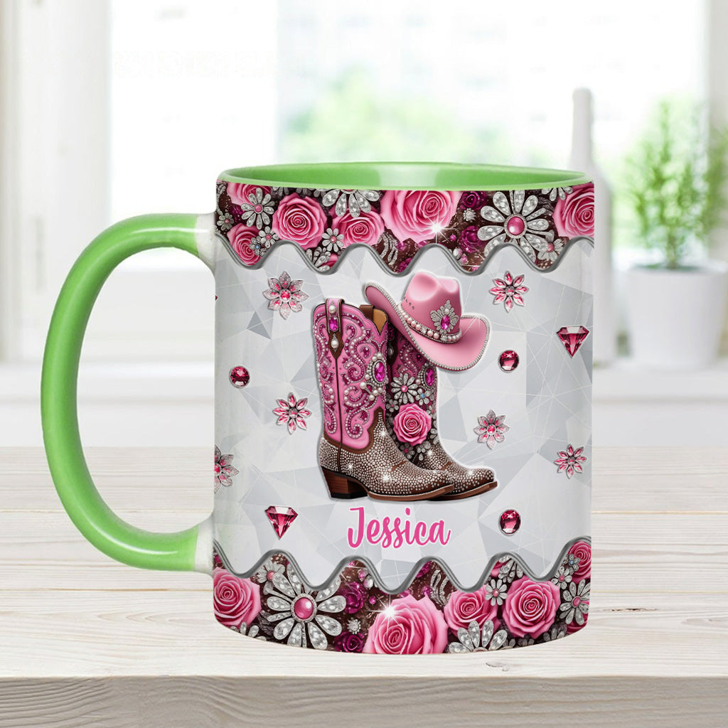 Cowgirl Boots - Personalized Cowgirl Accent Mug