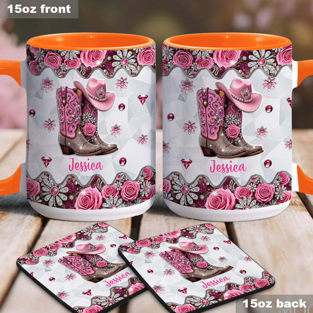Cowgirl Boots - Personalized Cowgirl Accent Mug
