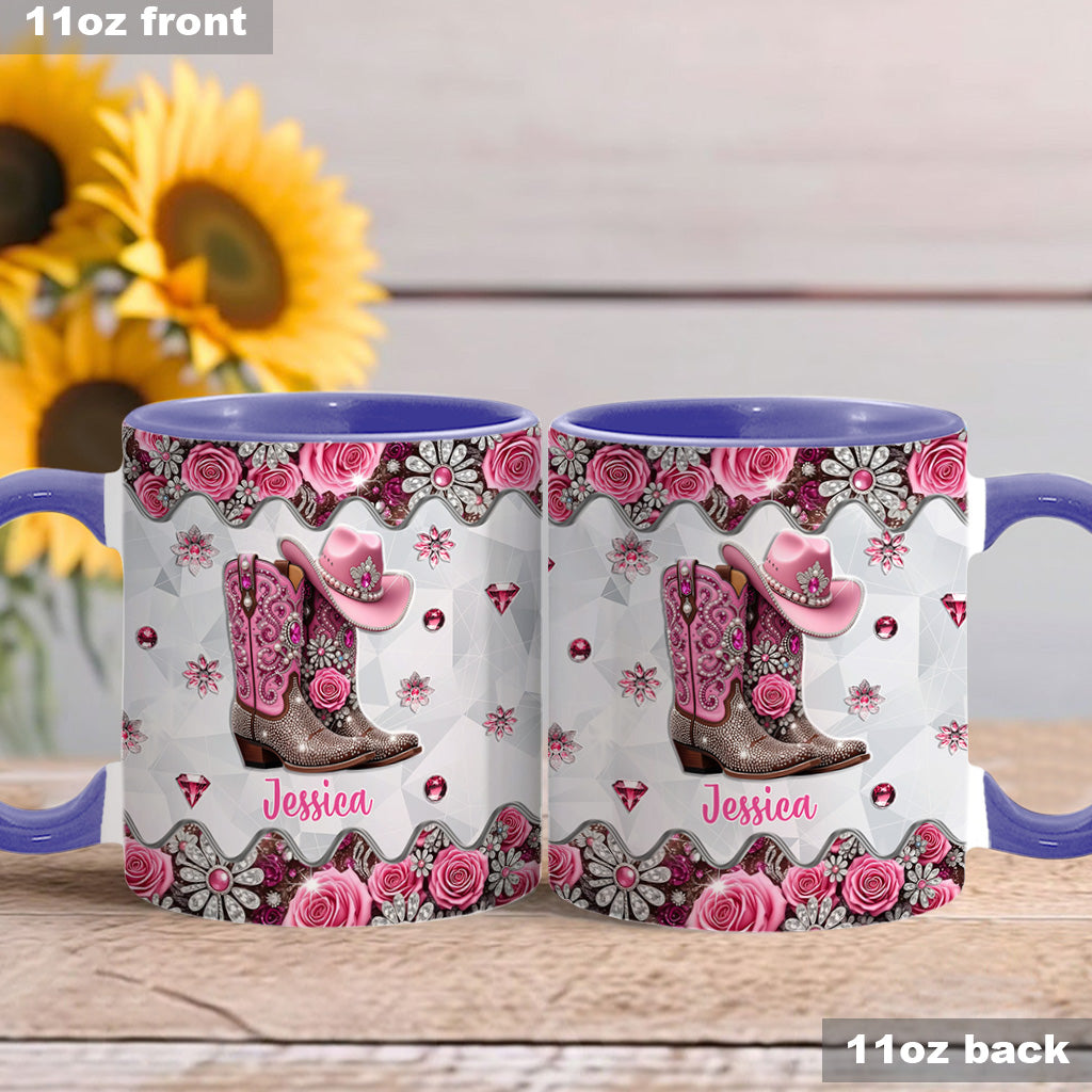Cowgirl Boots - Personalized Cowgirl Accent Mug