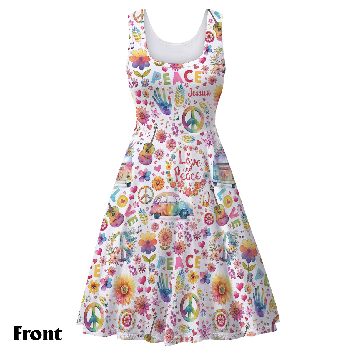 Hippie Soul - Personalized Hippie Sleeveless Dress