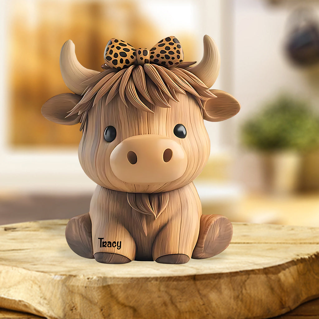 Cute Highland Cow - Personalized Highland Cow Custom Shaped Acrylic Plaque