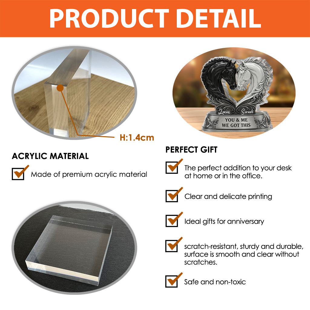 You & Me We Got This - Personalized Couple Custom Shaped Acrylic Plaque