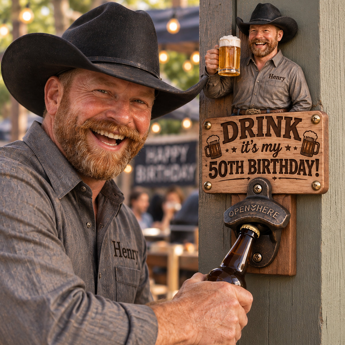 Happy Beerthday - Personalized Birthday Wall Bottle Opener