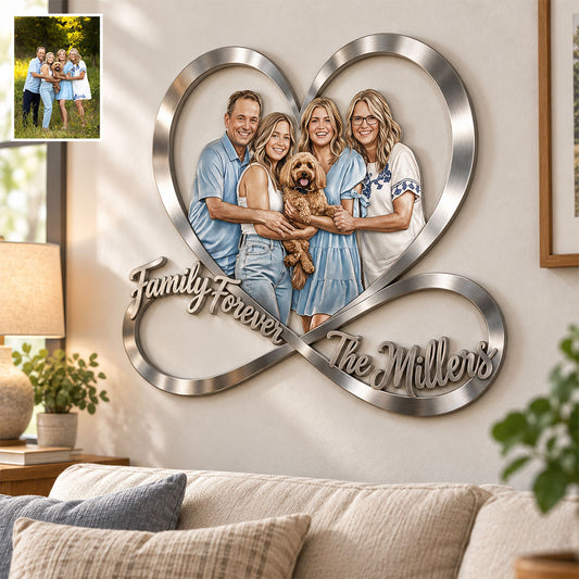 Family Forever - Personalized Family 3D Printed Cut Metal Sign