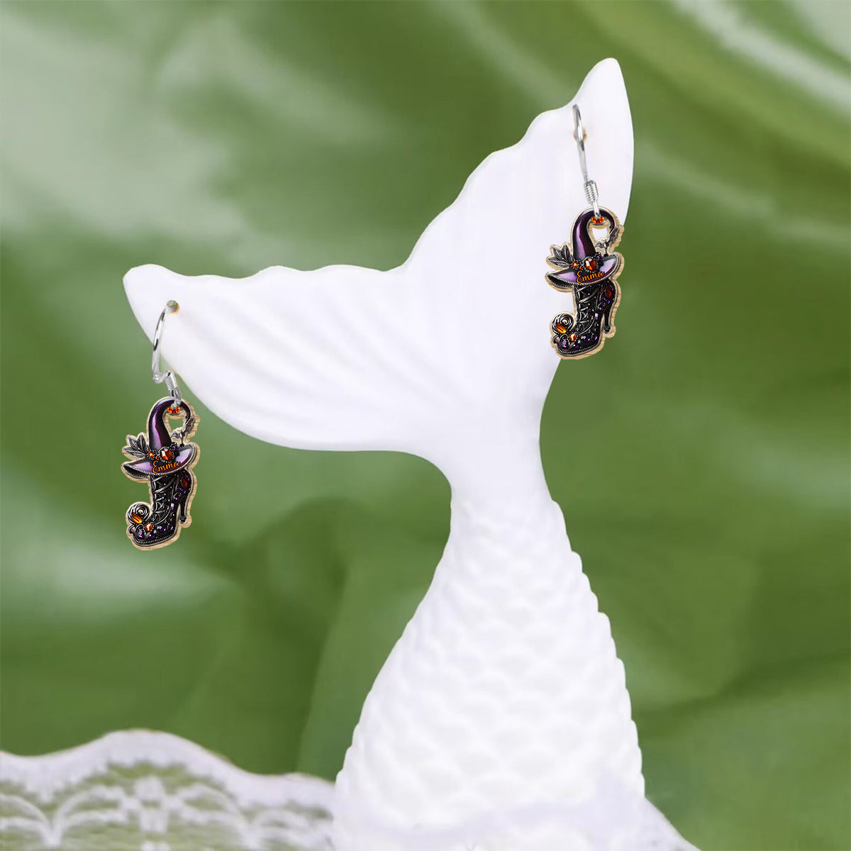 Beautiful Witch Shoes - Personalized Witch Earrings