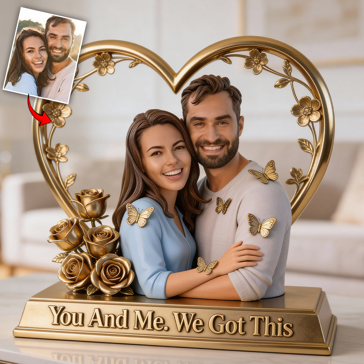 Couple Gift, You And Me We Got This - Personalized Couple Custom Shaped Acrylic Plaque
