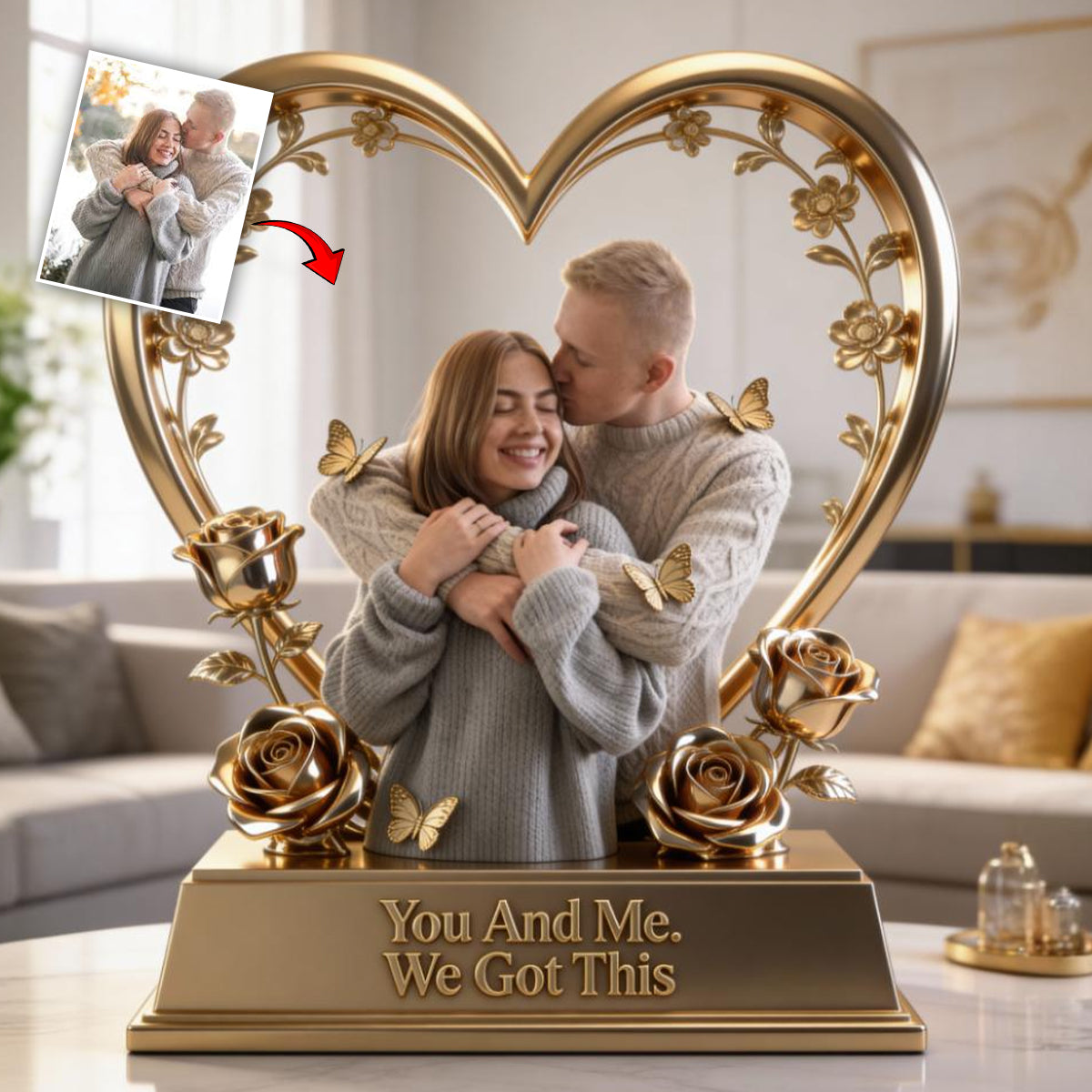 Couple Gift, You And Me We Got This - Personalized Couple Custom Shaped Acrylic Plaque