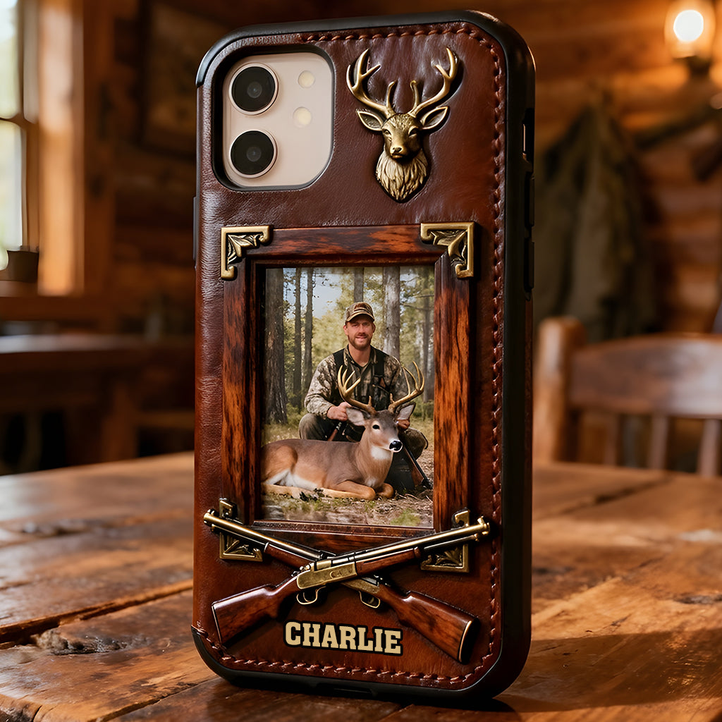 Hunting Achievement - Personalized Hunting Leather Phone Case