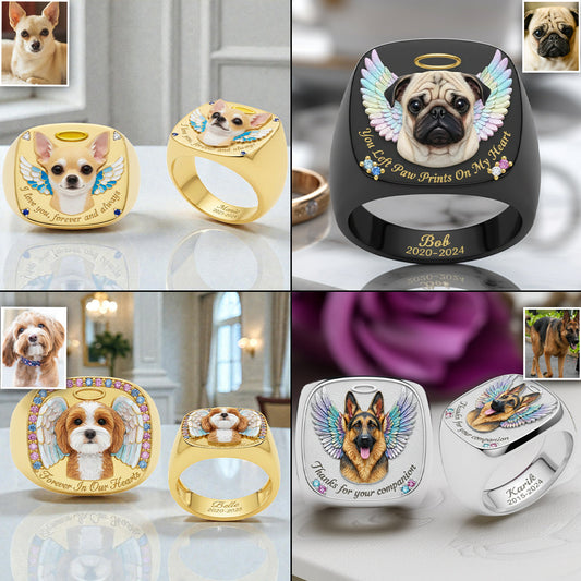 Forever In Our Hearts - Personalized Dog Signet Ring