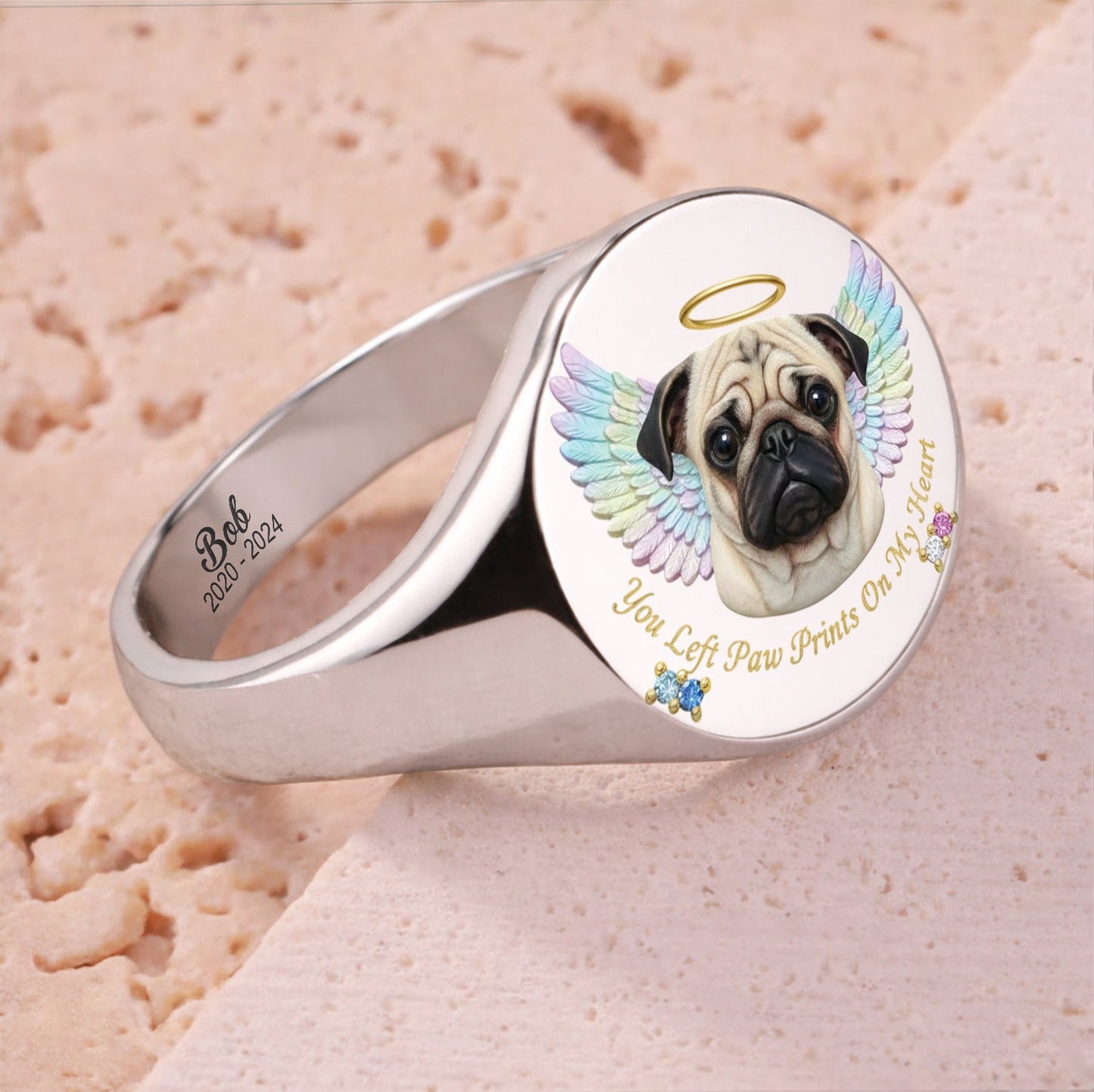 Forever In Our Hearts - Personalized Dog Signet Ring