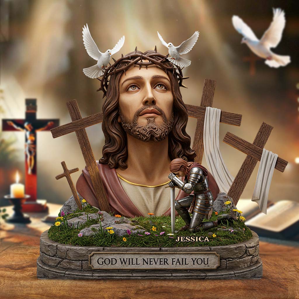 God Will Never Fail You - Personalized Christian Custom Shaped Acrylic Plaque