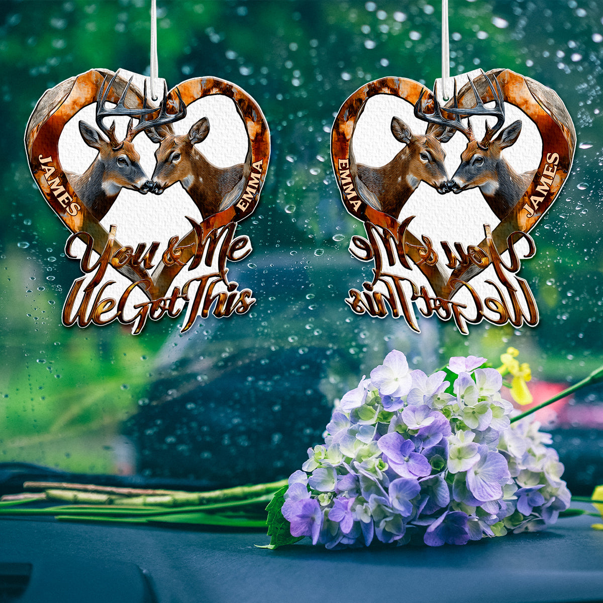 You & Me We Got This - Personalized Hunting Transparent Car Ornament