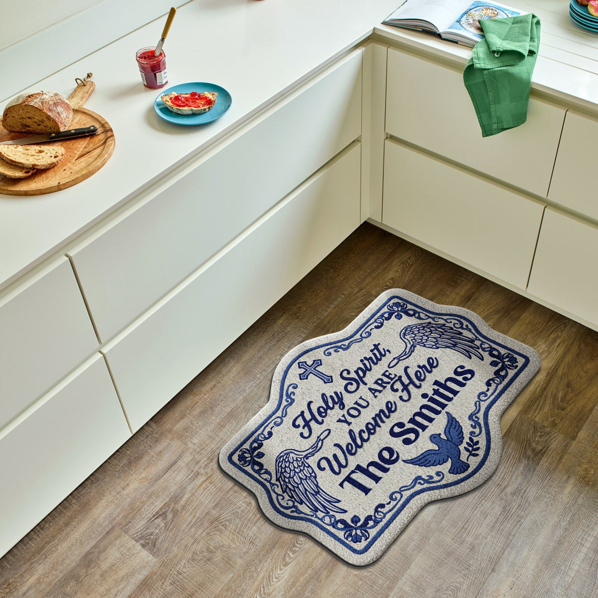 Holy Spirit, You Are Welcome Her - Personalized Christian Non-Slip Tufted Rug