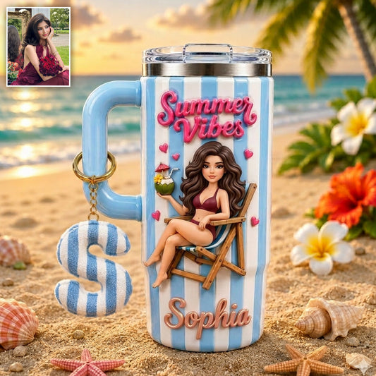 Beach Lovin' Girl - Personalized Sea Lover Plush Keychain