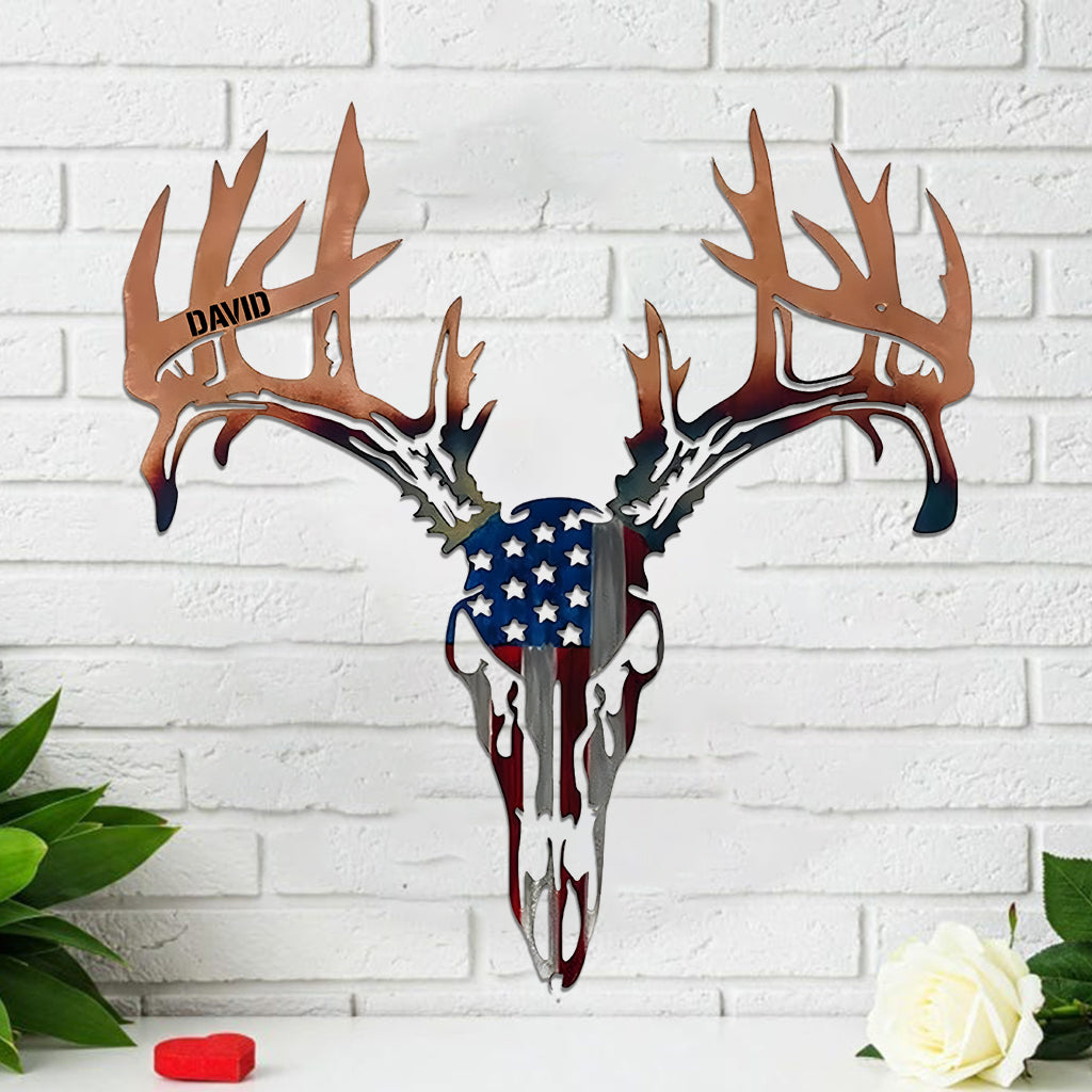 Patriot Buck - Personalized Hunting Cut Metal Sign