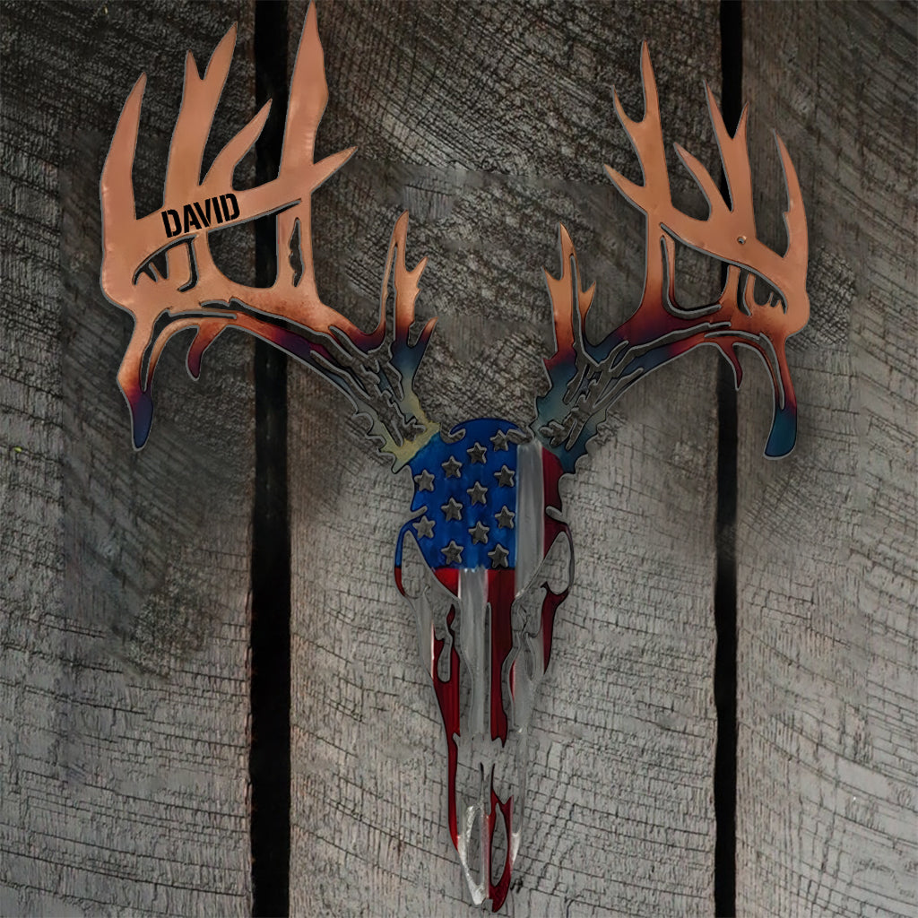 Patriot Buck - Personalized Hunting Cut Metal Sign