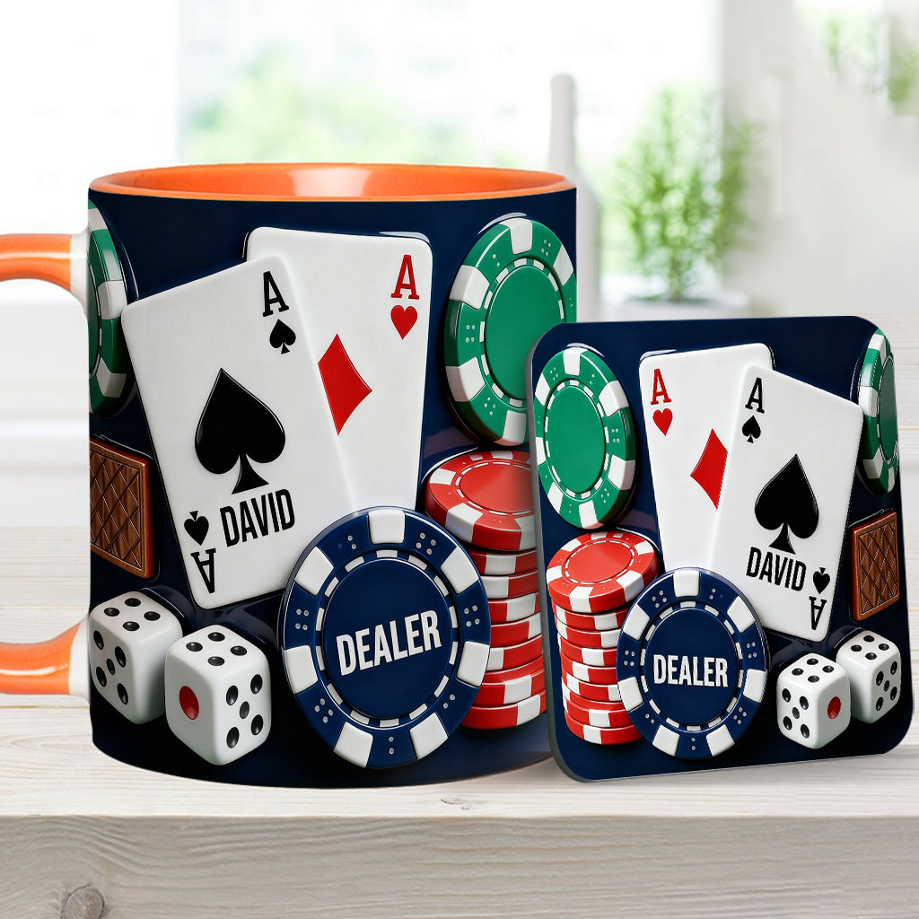 Love Poker - Personalized Poker Accent Mug & Coaster
