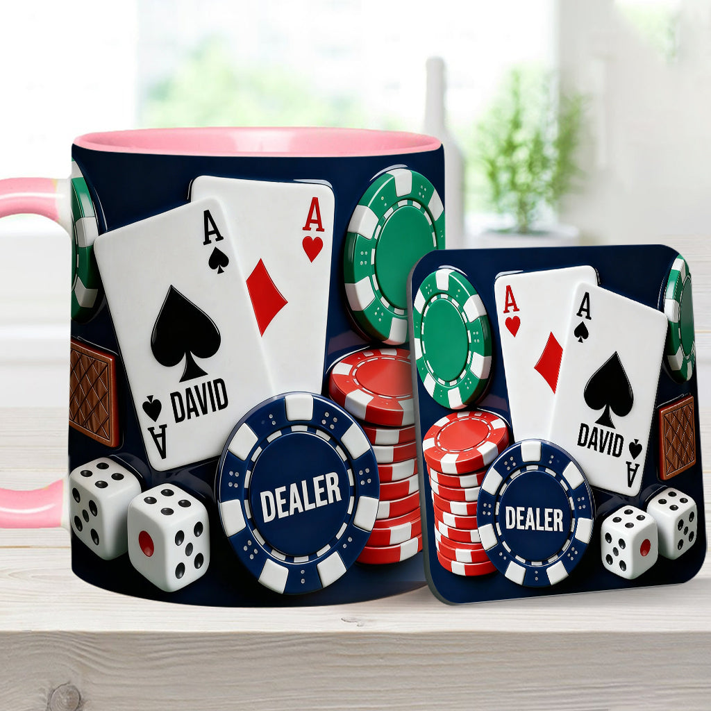 Love Poker - Personalized Poker Accent Mug & Coaster