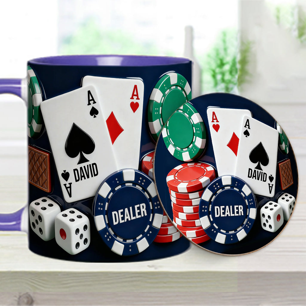 Love Poker - Personalized Poker Accent Mug & Coaster