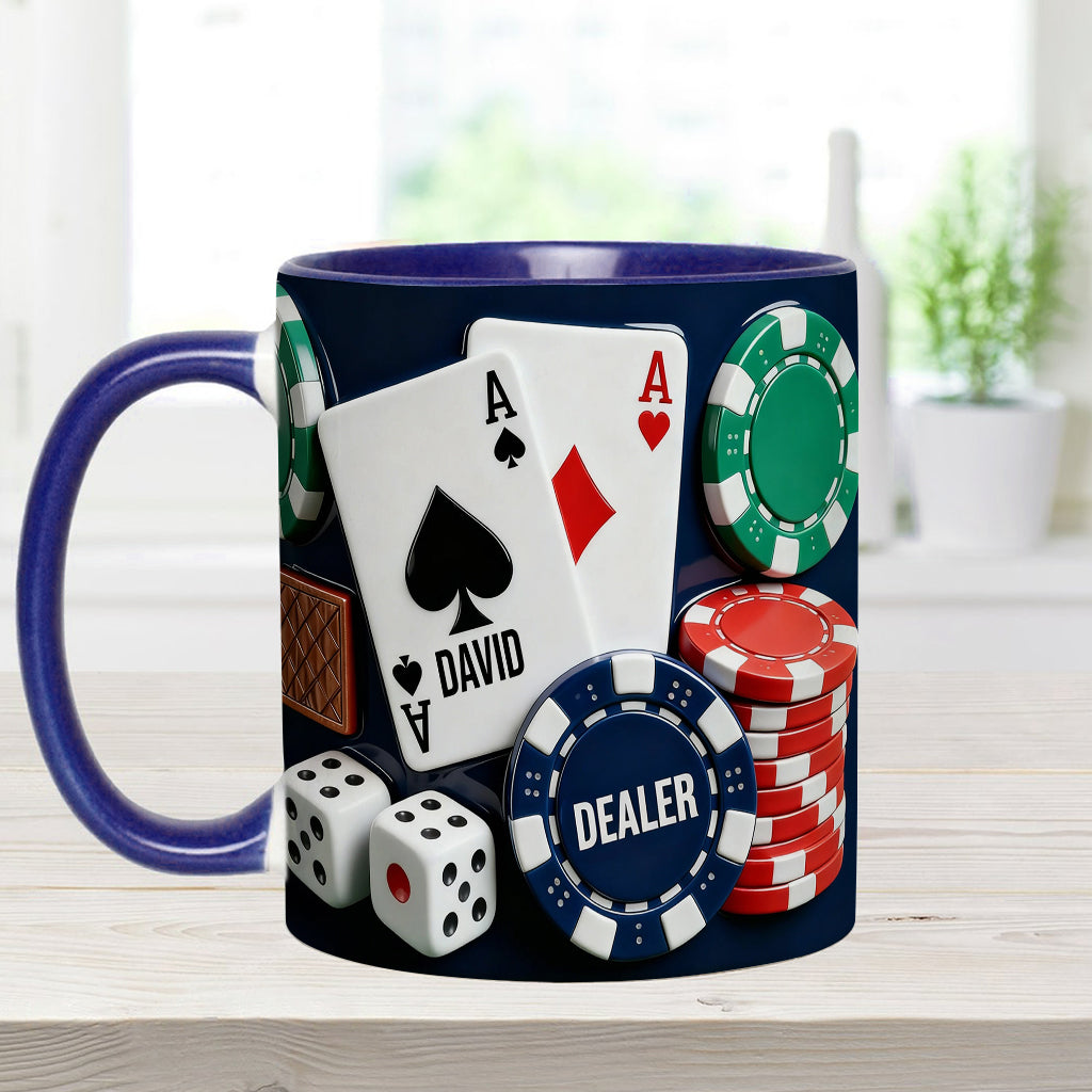 Love Poker - Personalized Poker Accent Mug & Coaster