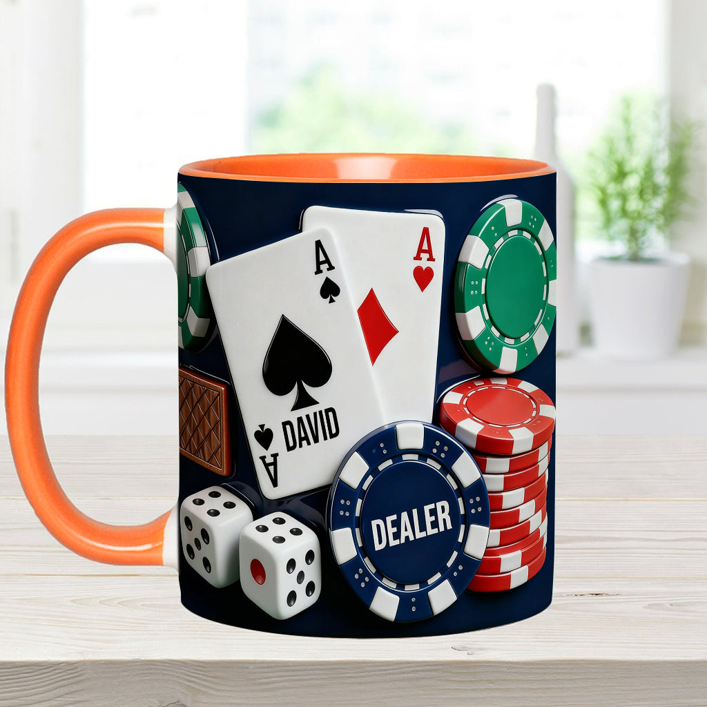Love Poker - Personalized Poker Accent Mug & Coaster