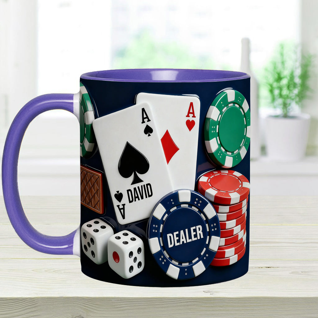 Love Poker - Personalized Poker Accent Mug & Coaster