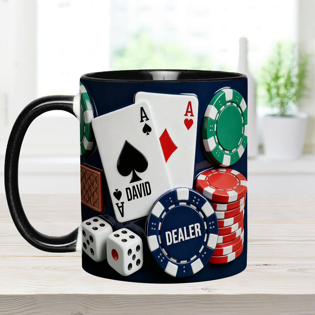 Love Poker - Personalized Poker Accent Mug & Coaster