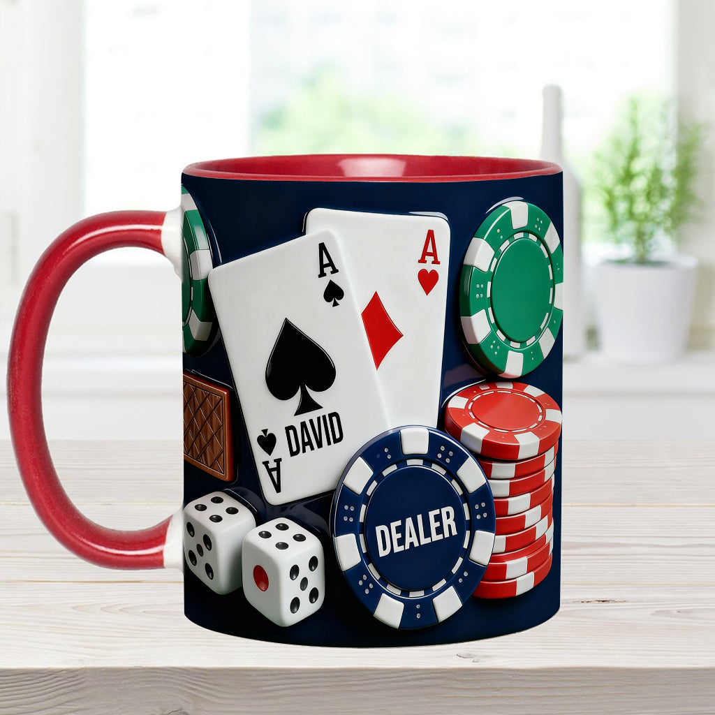 Love Poker - Personalized Poker Accent Mug & Coaster