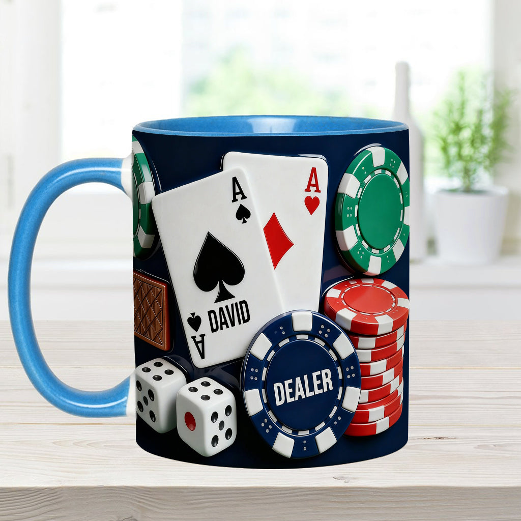 Love Poker - Personalized Poker Accent Mug & Coaster