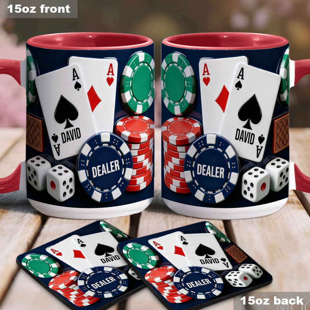 Love Poker - Personalized Poker Accent Mug & Coaster