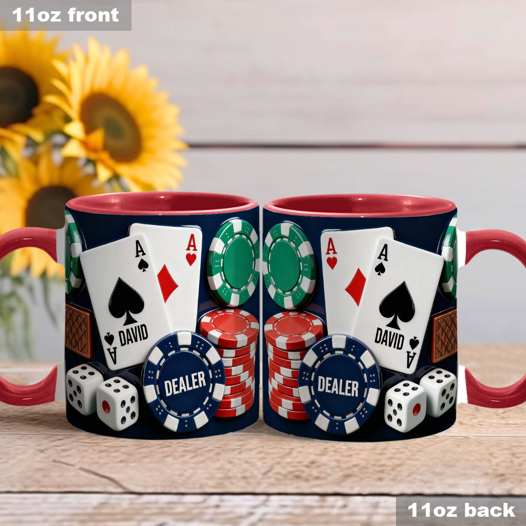 Love Poker - Personalized Poker Accent Mug & Coaster