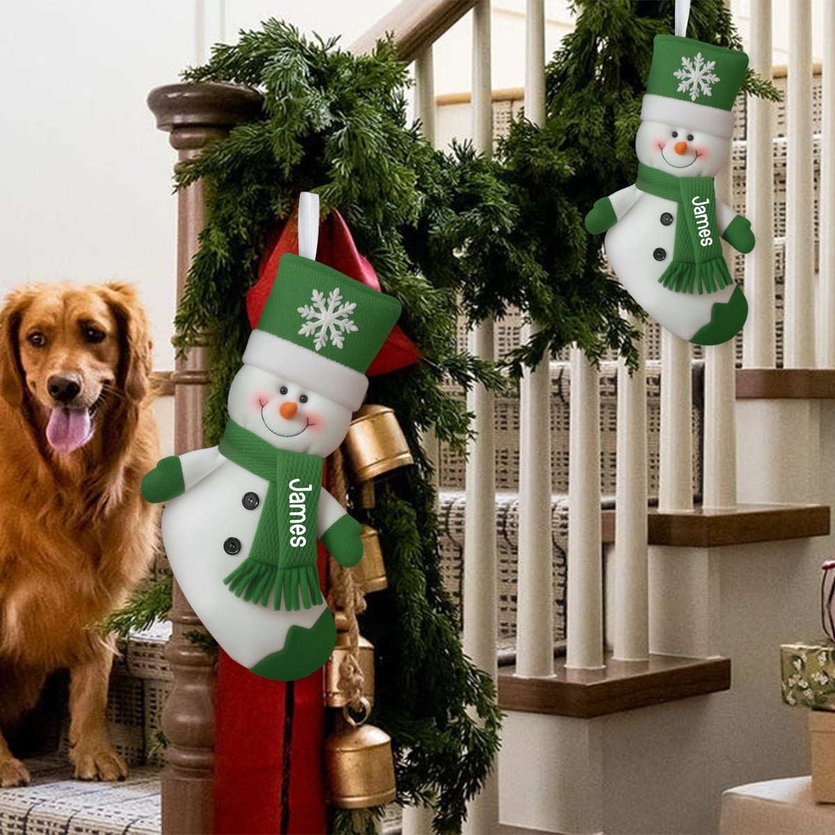 Merry Christmas - Personalized Family Shaped Christmas Stocking